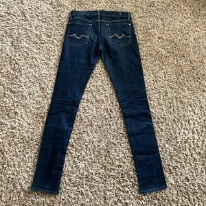 7 For All Mankind Roxanne Denim w/ Blue Crystals Size 28